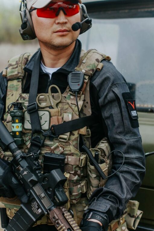 Áo combat Ranger xám đen