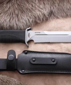 Dao chiến đấu Melitak Katran-2 chuôi đen, lưỡi chống lóa